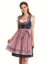 3-teiliges Damen Dirndl Set – Dunkelblaues Oktoberfest Kostüm mit Bluse und Schürze